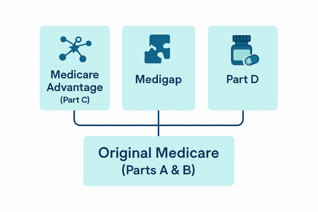 (Original Medicare with Advantage, Medigap, and Part D)